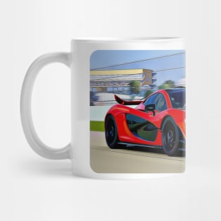 McLaren P1 Cartoon Drawing Action Print Mug